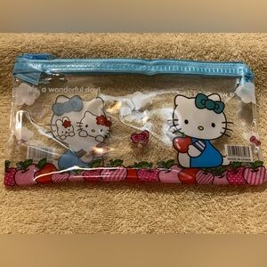 Light Blue Hello Kitty Clear Pencil Bag